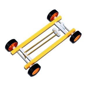 Children's gear drive car assembly technology small production science experiment small invention rubber band car back force