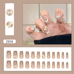 Little Red Book Hot Wearing Armor Almond Armor Drill Manicure Removable Fake Nail Wearing Superior Sense Wholesale