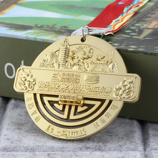 Zinc alloy baking varnish Gold Silver Bronze medal making marathon metal honor medal games trophy making