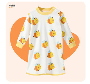 Baby Nightgown Kick-proof Spring and Autumn Boys and Girls Pajamas Jumpsuit Cotton Long Sleeve Autumn Baby Sleeping Bag Home Clothes