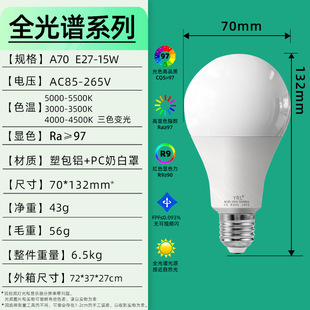 Cross-border wholesale e27 screw led bulb household chandelier desk lamp student special eye protection full spectrum led bulb