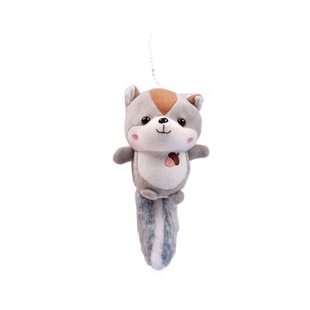 Cute Creative Big Tail Squirrel Plush Toy Doll Women's Bag Pendant Keychain Nuts Squirrel Doll