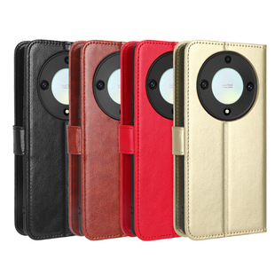For Glory X9A Phone Case Honor Magic5 Lite Flip Leather Case X40 5G Crazy Horse Pattern Card Case