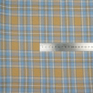 Spring Casual Shirt Plaid Fabric Polyester Stretch Plain Yarn-Dyed Fabric Pants Wide-Leg Pants Half Skirt Plaid Fabric