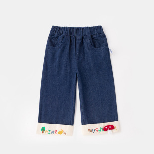 2025 New Children's Jeans Spring and Autumn Casual Wide Leg Pants 5013 All-match Flared Pants Baby Girl Western Style Pants