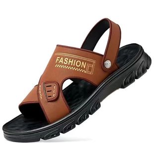 Sandals Men's 2025 New Leather Thick-soled Beach Summer Outer Wear Dad Non-slip Wear-resistant Dual-purpose Sandals for Men