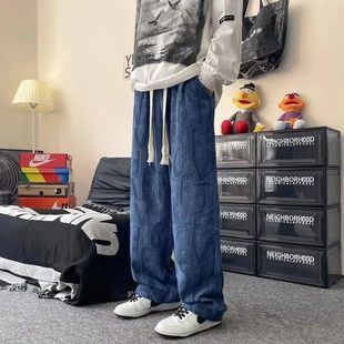 Falling Sense Letter Full Print Casual Pants Men's Design Sense Spring and Autumn Straight Leg Pants Loose All-match Long Pants