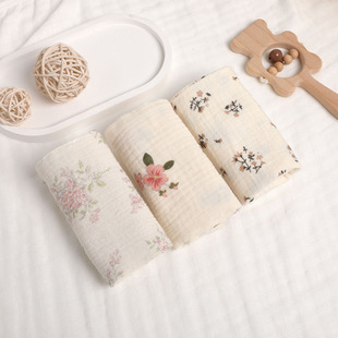 New baby gauze cotton four-layer small square towel saliva towel face towel baby milk towel handkerchief
