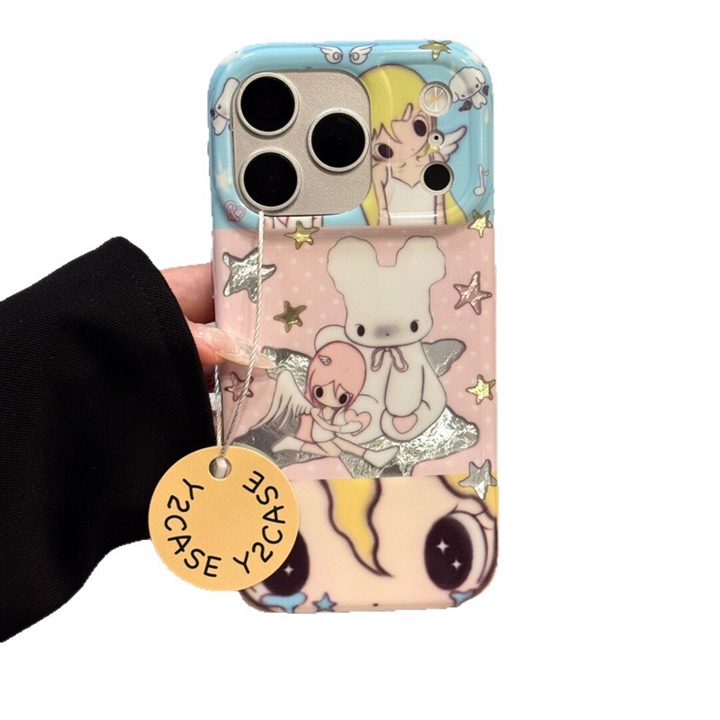 Cute Star Teddy Bear Xiaoqiu iPhone 17 Pro Max Phone Case, New iPhone 16 Protective Case 15