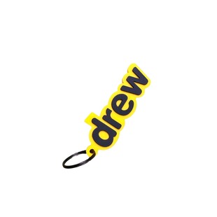 DREW in stock tag leather logo smiley face keychain soft rubber silicone PVC trademark can be set