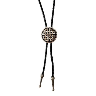 Casual European and American Bolo Tie Western Denim Retro Metal Leather Long Necklace Bolo Tie Shirt Accessories