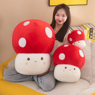 Cross-border new red umbrella umbrella mushroom pillow doll plush toy soft cute doll pillow pillow can be used for hair
