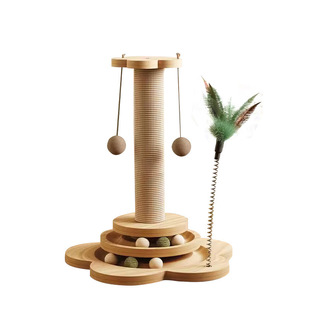 Cat Scratch Board Wear-resistant Cats Claw Column Cat Tease Artifact Hemp Rope Self-relief Cat Climbing Rack Integrated Cat Toy