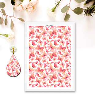 DIY soft clay earrings painted flowers and plants stickers clay polymer clay color printing cold transfer printing water transfer