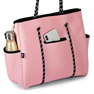 Factory Amazon Outdoor Diving Material Perforated Beach Bag Casual Mummy Bag Portable Shoulder Strap Mother Shopping Bag