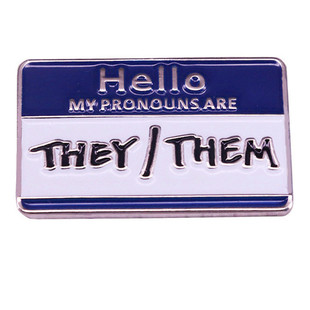 They Them pronoun brooch Pronouns pin badge metal alloy enamel enamel paint badge