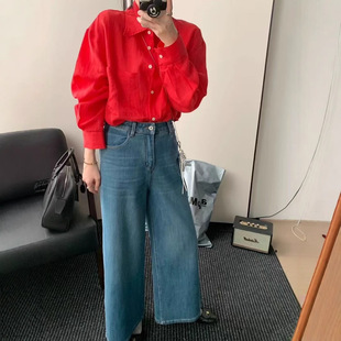 [ELBORN Elborn] Thirteen lines of 2025 summer new solid color loose lapel simple shirt D286