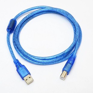 Transparent blue USB2.0 printing line 1.5 meters 3 meters 5 meters 10 meters USB square A/B printer connection data line