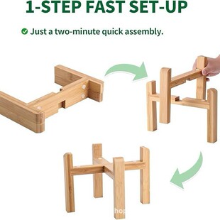 Cross Wooden Rack Fleshy Flower Pot Stand Floor Square Cat and Dog Bowl Elevated Rack Protecting Cervical Spine Pet Bowl