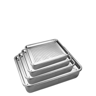 Stainless Steel Leakage Tray Rectangular Tea Tray Tray Dumpling Drain Tray Oil Leakage Deep Tray Filter Leakage Oil Leakage Oil Control Tray
