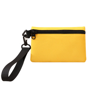 Coin Purse Women's 2024 New Solid Color Polyester Cloth Bag Wrist Bag Coin Paper Money Bag Card Storage Bag Wholesale