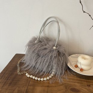 2024 Winter New Fashion Elegant Mao Mao Bag Women's Trendy Foreign-style Mao Mao Mao Handbag Shoulder Crossbody Chain Bag