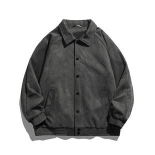 Men's Jacket Spring and Autumn Jacket New Suede Top Fashion Student Workwear Cardigan Jacket Green Men's Jacket