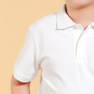 Chubby Children's White Short-sleeved Polo Shirt Boys Summer Extra-large School Uniform Children's Cotton Big Children's Lapel White T-shirt