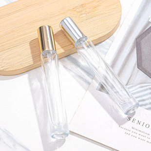 10ml High-grade Cylindrical Thick Bottom Perfume Bottle Ball Oil Bottle Clear Glass Cosmetic Split Spray Bottle Wholesale