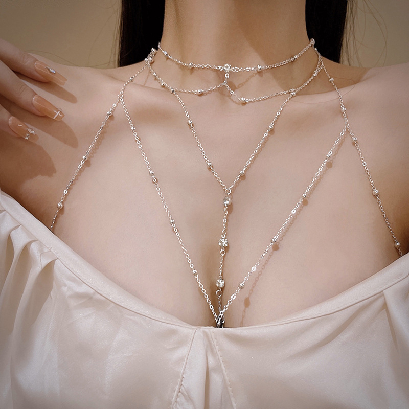 Bikini Clavicle Body Chain Jewelry Sexy Necklace Women's Accessories European and American Trendy Chain Pendant
