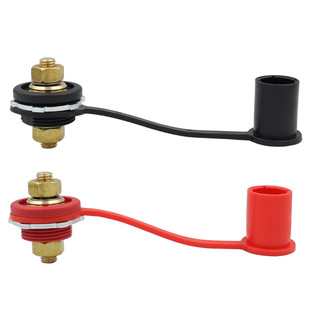 Automotive through panel battery terminal connector 3/8 "red and black binding post 250A battery charger post