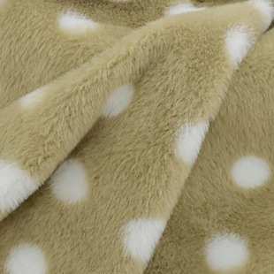 New Spot 500g Imitation Rabbit Fur Printing Supply Polka Dot Clothing Toy Shoes Plush Fabric