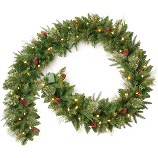 Amazon New Product Imitation Christmas Pine Needle Pine Cone Rattan Artificial Flower Vine Indoor Wall Hanging Sheltering Decoration