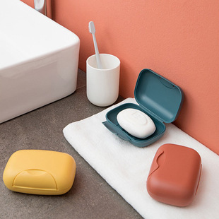 Nordic Portable ins with Lid Sealed Punch-Free Plastic Small Soap Laundry Soap Box Travel Soap Box 2 PCs