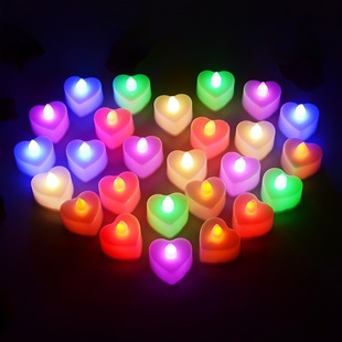 Love electronic LED candle lamp romantic birthday confession proposal creative surprise confession props heart-shaped decorative lamp