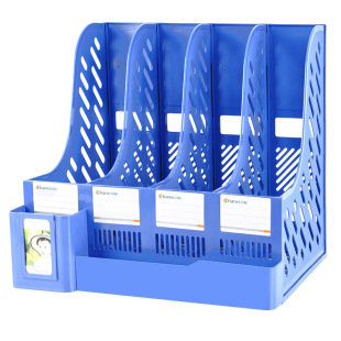Xiecheng File Box 3408 Quad File Rack Durable Four-grid Bookshelf Office Data Rack File Bar