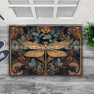 Cross-border Amazon Entry Door Mat Retro Dirt-resistant and Easy-to-take-care Flannel Mat Nordic-style Absorbent Anti-slip Mat