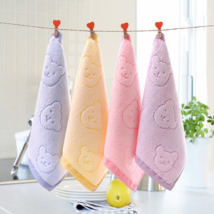 Lanyard Children's Small Towel Pure Cotton Square Towel Adult Absorbent Face Wash Hand Towel Baby Kindergarten Hand Towel Yi Heng
