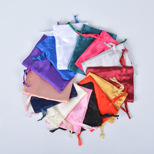 in stock Satin Bag Drawstring Drawstring Pocket High-grade Sense Design Silk Satin Crumple Satin Pocket
