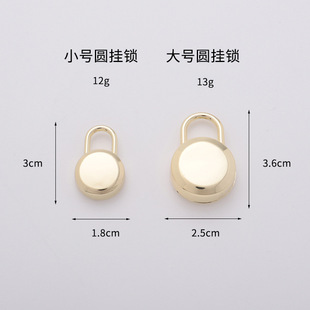 Factory direct round lock large small size round padlock long padlock mini box padlock luggage hardware accessories