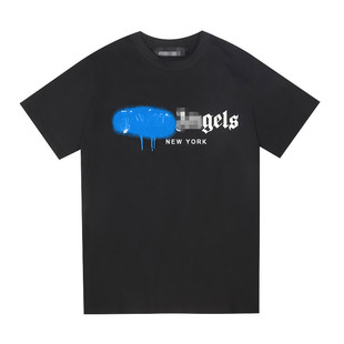 Palm Palm Angel FOGangels Spray Paint Dissolving Graffiti Letters Round Neck Men's T-Shirt Loose Couples Short Sleeve