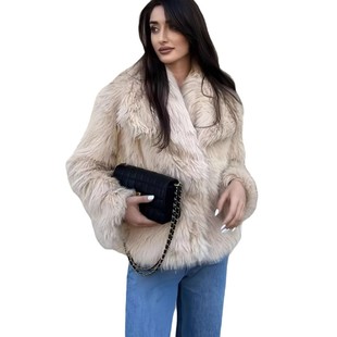 Europe and the United States cross-border Amazon 2024 winter women's multi-color fashion temperament socialite wind artificial fur women's coat