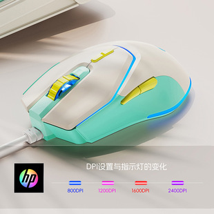 HP/HP проводная мышь светится семиклавишным макросом
