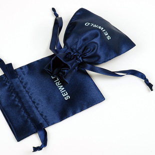 Supply thin silk-like drawstring pocket underwear eye mask double-layer silk-like drawstring pocket can be printed logo