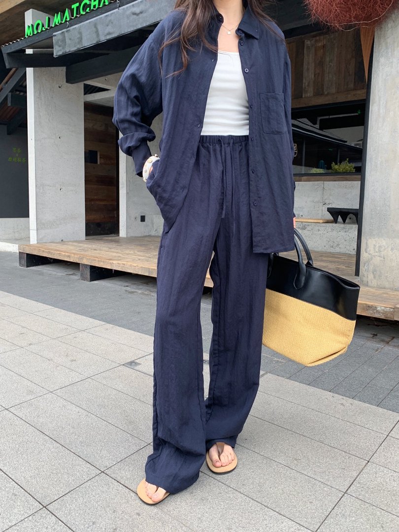 Tencel-linen keng shox shimlar - yozlik, o'rin-o'tkir, vertical kesim