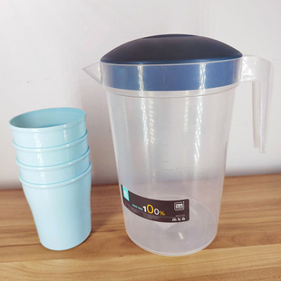 Household Tea Kettle Large Capacity Kettle Juice with Measuring Cup Set with Lid Kettle Set Plastic Cold Kettle