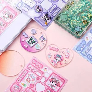 Лазерная наклейка Sanrio, креативная наклейка Kuromi Melody Cinnamon Dog, сделай сам, красивый мультяшный милый ins