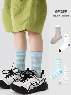 Children's socks wholesale 25 spring and summer mesh embroidery baby bear socks cotton boneless breathable mid-tube socks for boys and girls
