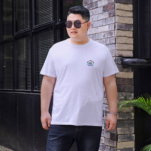T-shirt Men's Short-sleeved Plus-sized Tiger Pattern Pure Cotton Crewneck Fat Man Loose Half-sleeved Youth Base Shirt Trendy