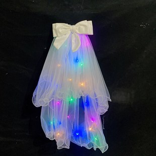 Luminous veil double-layer children's super fairy pearl with light veil night market stall photo studio photo props wholesale 2025